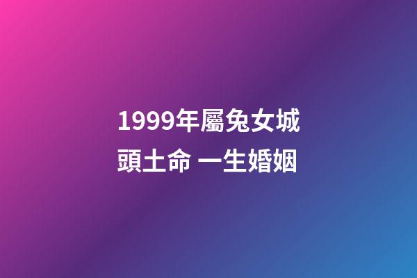 1999年屬兔女城頭土命 一生婚姻